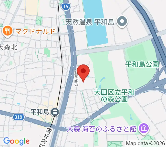大森スポーツセンターの地図