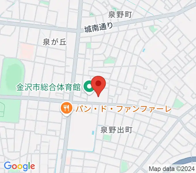 金沢市総合体育館の地図