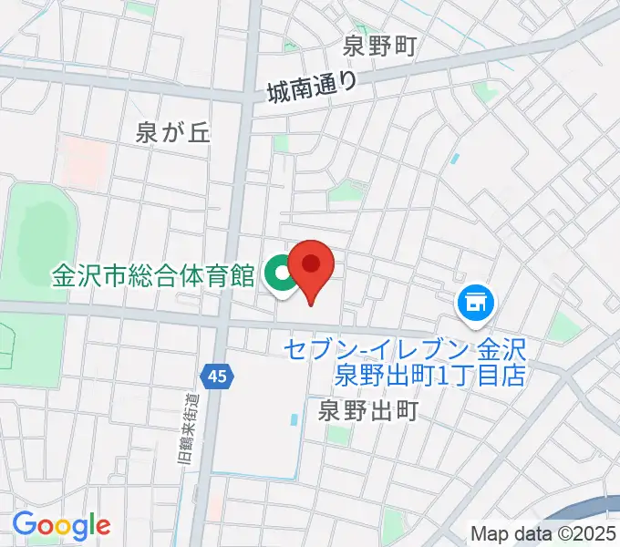 金沢市総合体育館の地図