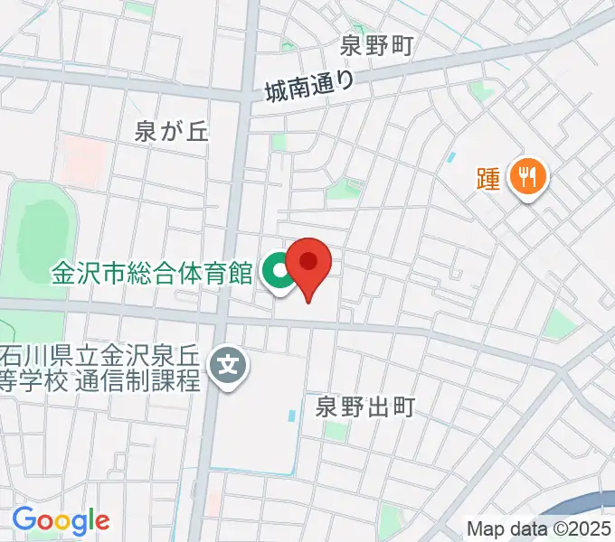 金沢市総合体育館の地図