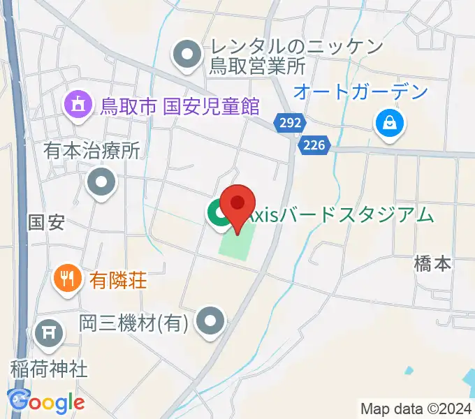 Axisバードスタジアムの地図