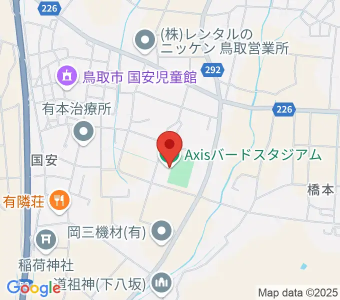 Axisバードスタジアムの地図