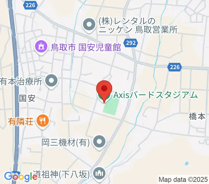 Axisバードスタジアムの地図