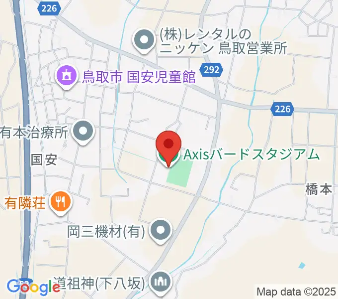Axisバードスタジアムの地図
