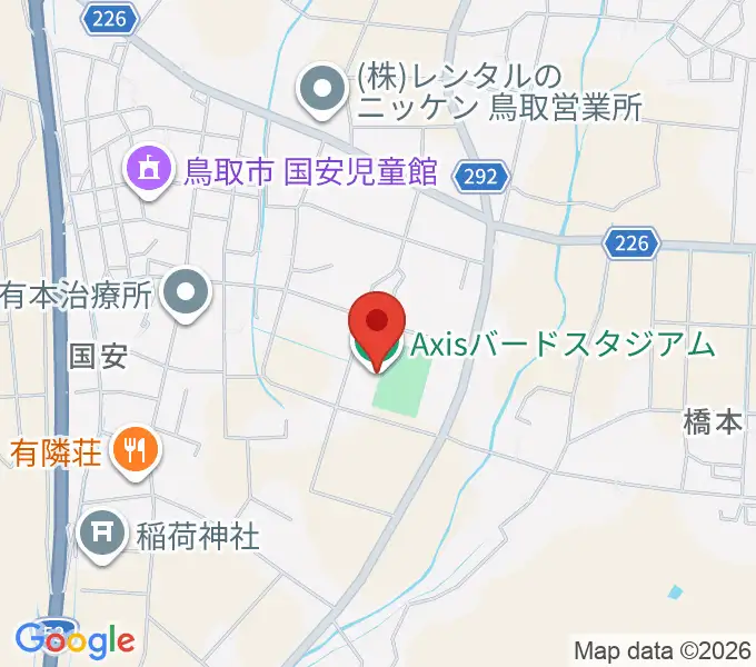 Axisバードスタジアムの地図