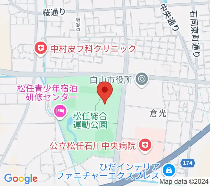 松任総合運動公園体育館の地図