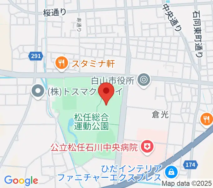 松任総合運動公園体育館の地図