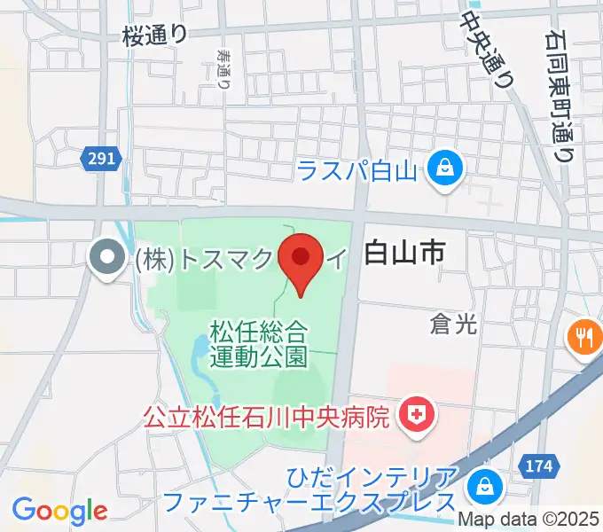 松任総合運動公園体育館の地図