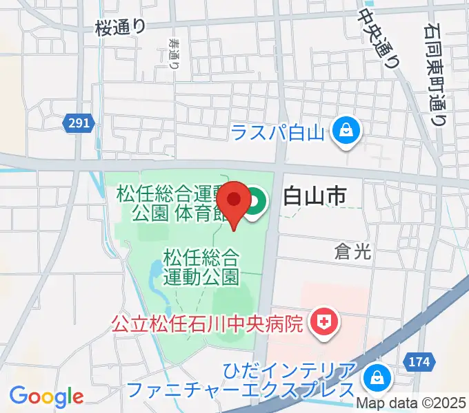松任総合運動公園体育館の地図