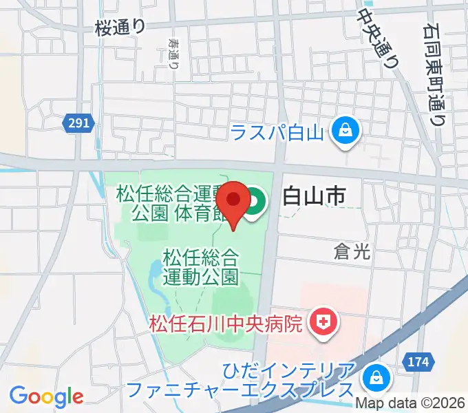 松任総合運動公園体育館の地図