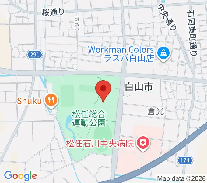 松任総合運動公園体育館の地図