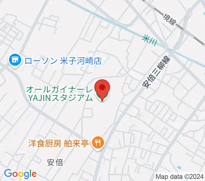 オールガイナーレYAJINスタジアムの地図