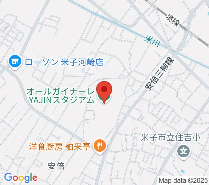 オールガイナーレYAJINスタジアムの地図