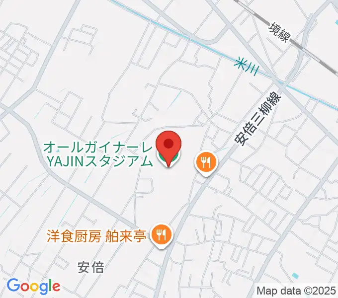 オールガイナーレYAJINスタジアムの地図