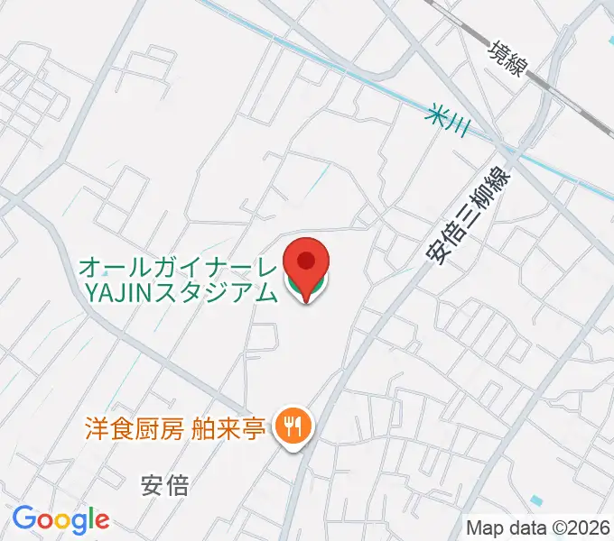 オールガイナーレYAJINスタジアムの地図