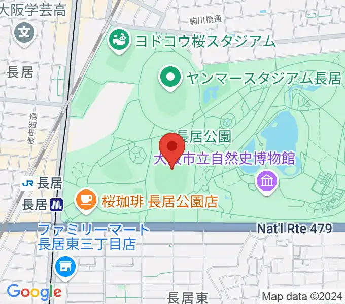 ヤンマーフィールド長居の地図