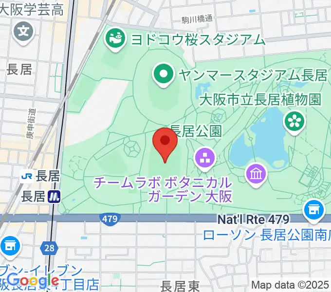 ヤンマーフィールド長居の地図