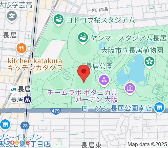 ヤンマーフィールド長居の地図