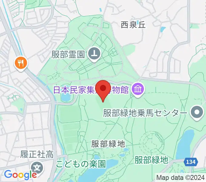 服部緑地陸上競技場の地図