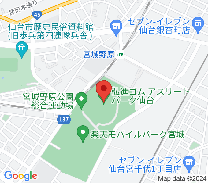 弘進ゴムアスリートパーク仙台 仙台市陸上競技場の場所