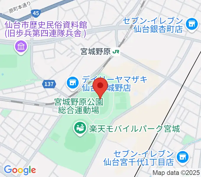 弘進ゴムアスリートパーク仙台の地図