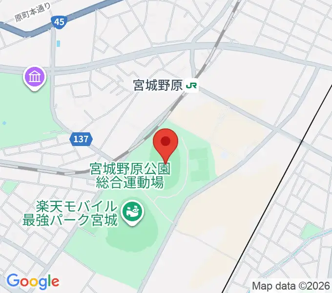 弘進ゴムアスリートパーク仙台の地図