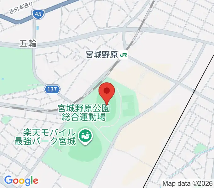 弘進ゴムアスリートパーク仙台の地図