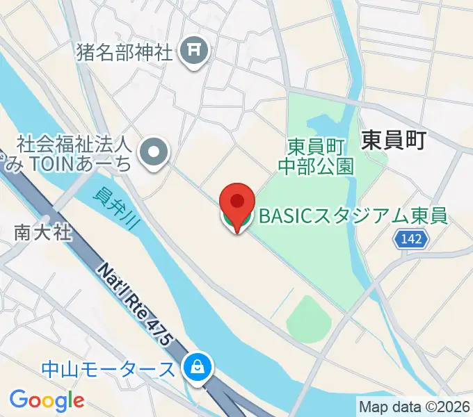 BASICスタジアム東員の地図