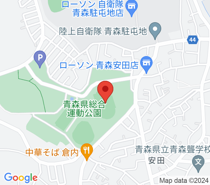 青森県総合運動公園 旧陸上競技場・旧補助競技場の場所