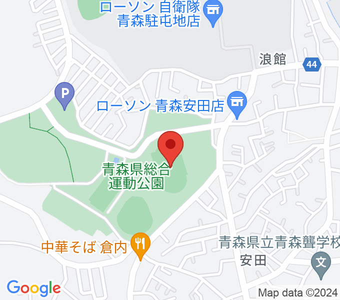 青森県総合運動公園 旧陸上競技場・旧補助競技場の場所