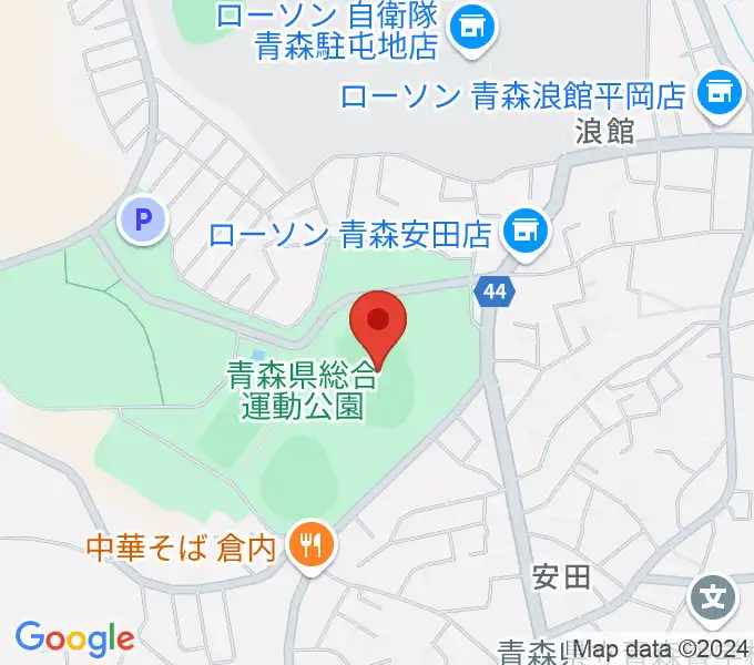 青森県総合運動公園 旧陸上競技場・旧補助競技場の地図