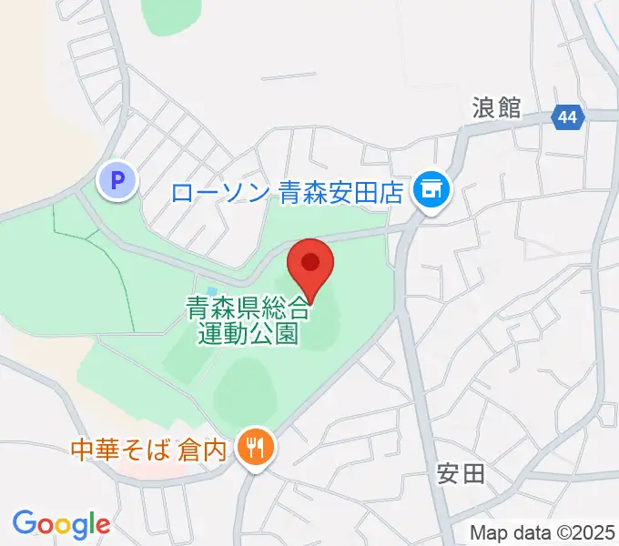 青森県総合運動公園 旧陸上競技場・旧補助競技場の地図