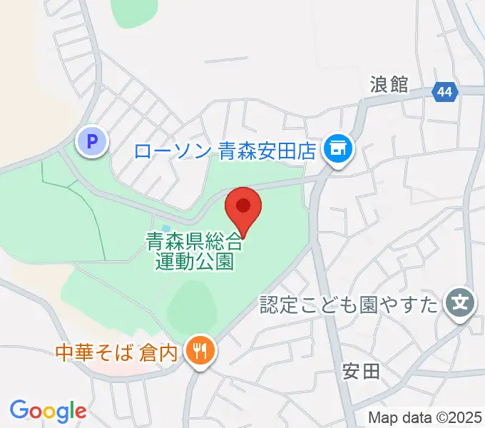 青森県総合運動公園 旧陸上競技場・旧補助競技場の地図
