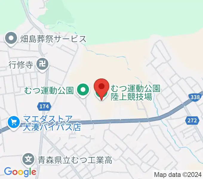 むつ運動公園陸上競技場の地図