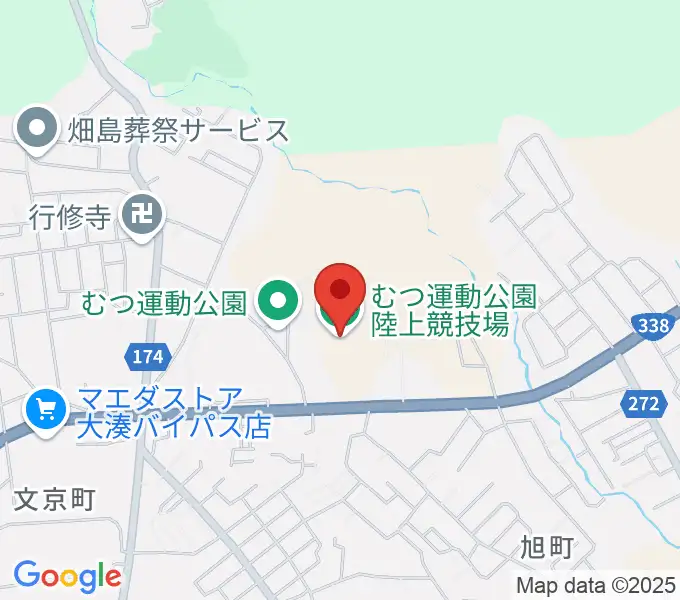 むつ運動公園陸上競技場の地図