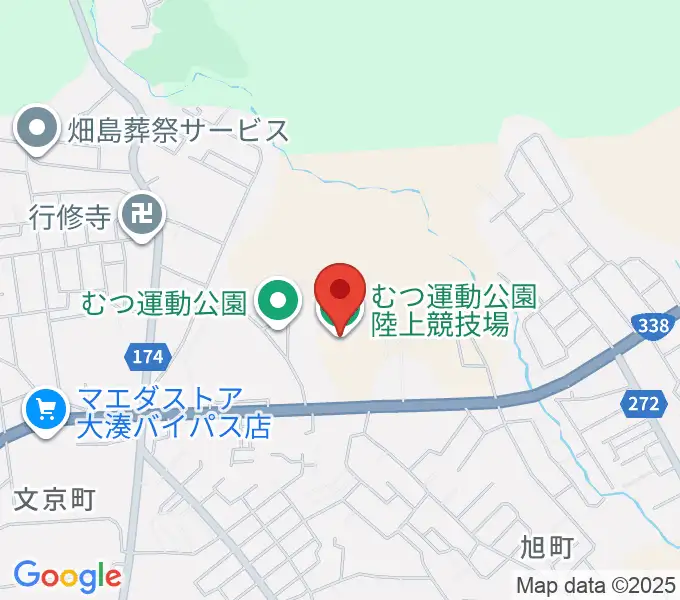 むつ運動公園陸上競技場の地図