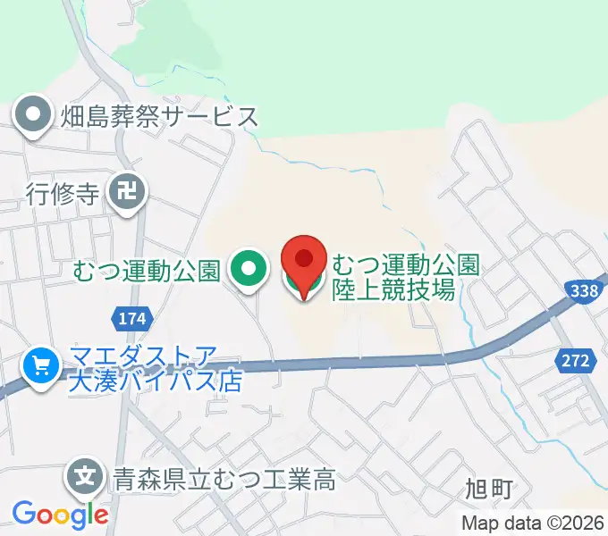 むつ運動公園陸上競技場の地図