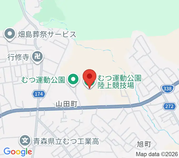 むつ運動公園陸上競技場の地図