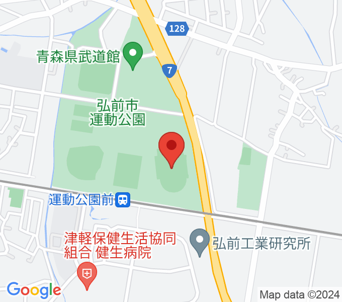 弘前市運動公園陸上競技場の場所