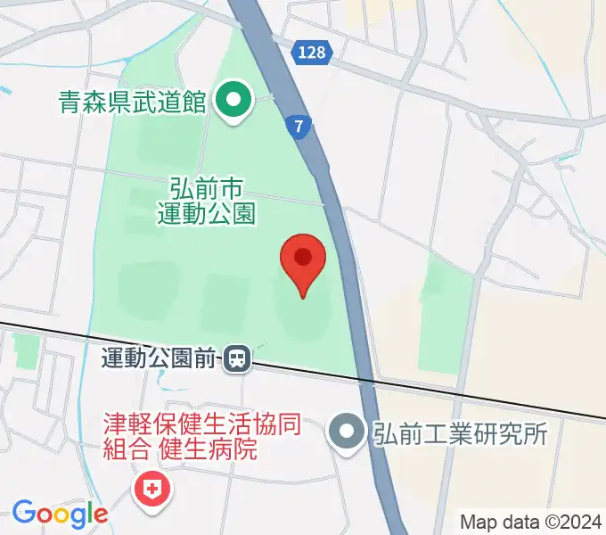 弘前市運動公園陸上競技場の地図