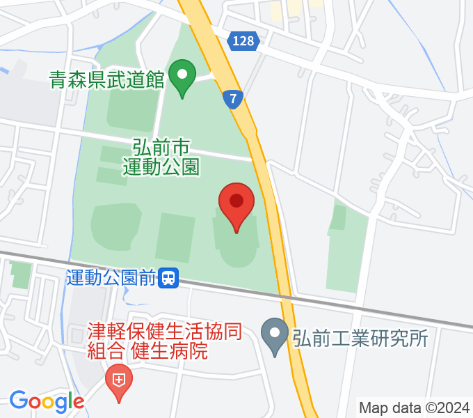 弘前市運動公園陸上競技場の場所