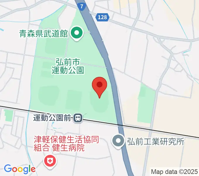 弘前市運動公園陸上競技場の地図
