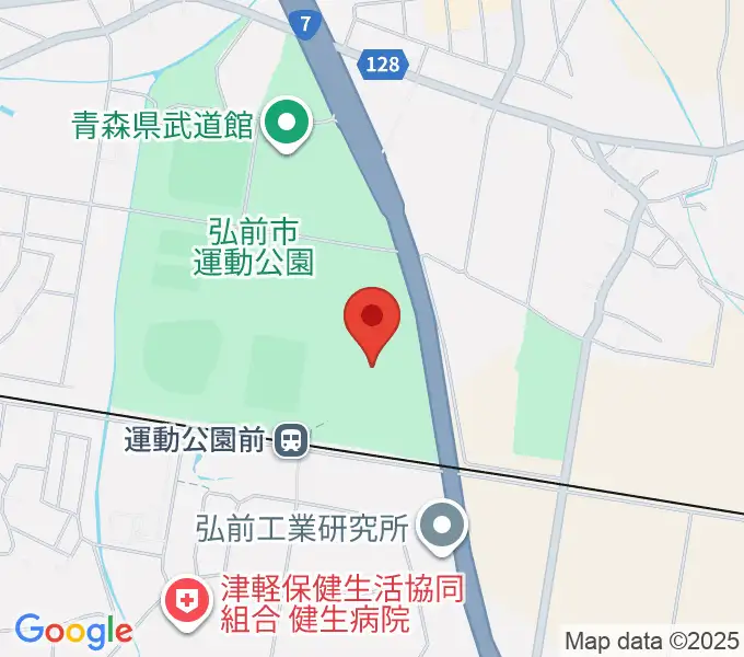 弘前市運動公園陸上競技場の地図