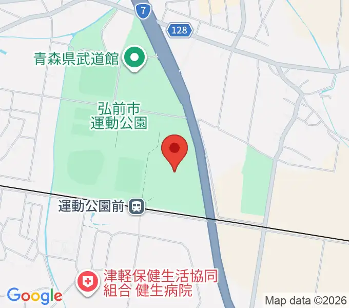 弘前市運動公園陸上競技場の地図