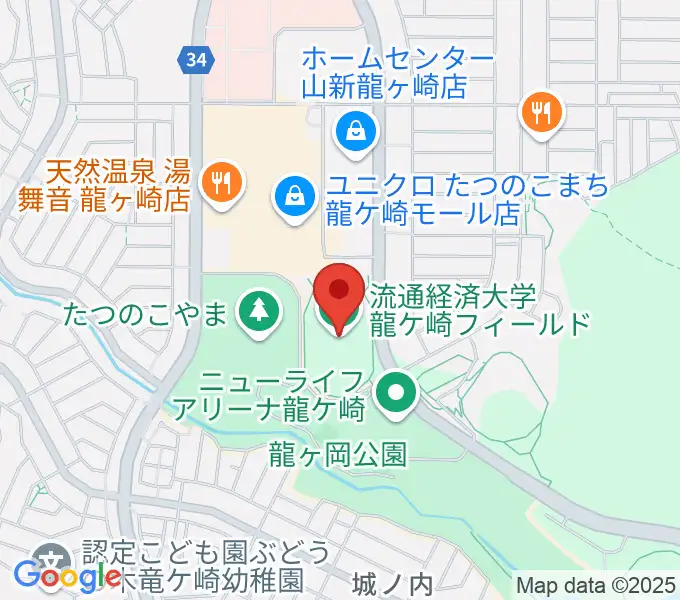 流通経済大学龍ケ崎フィールドの地図