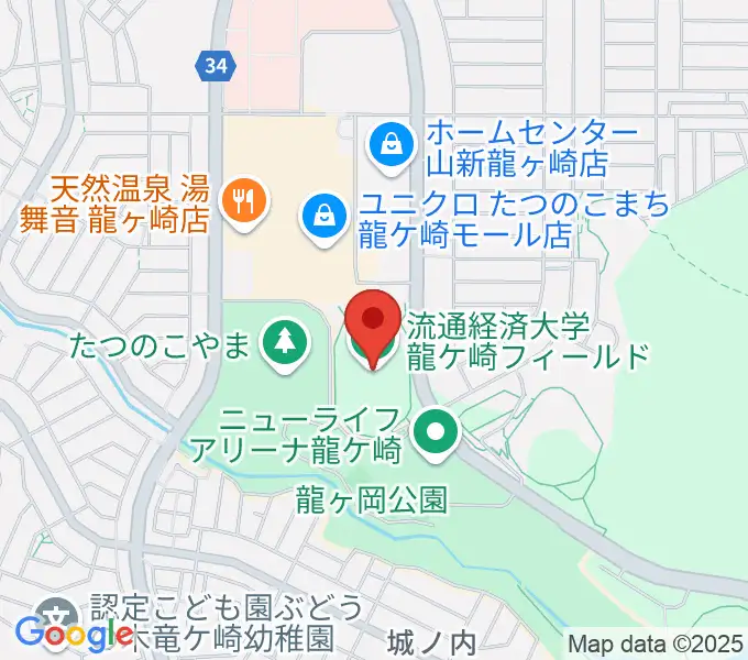 龍ケ崎市陸上競技場の地図