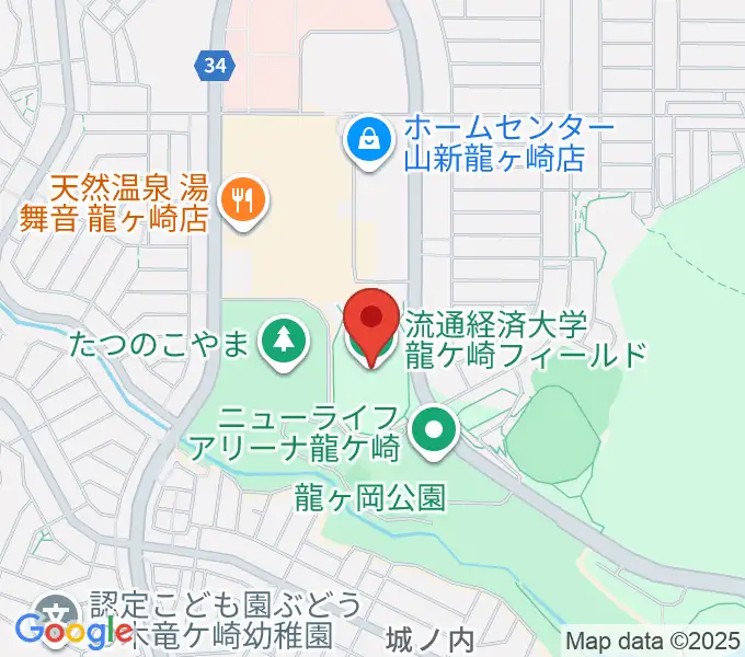 龍ケ崎市陸上競技場の地図