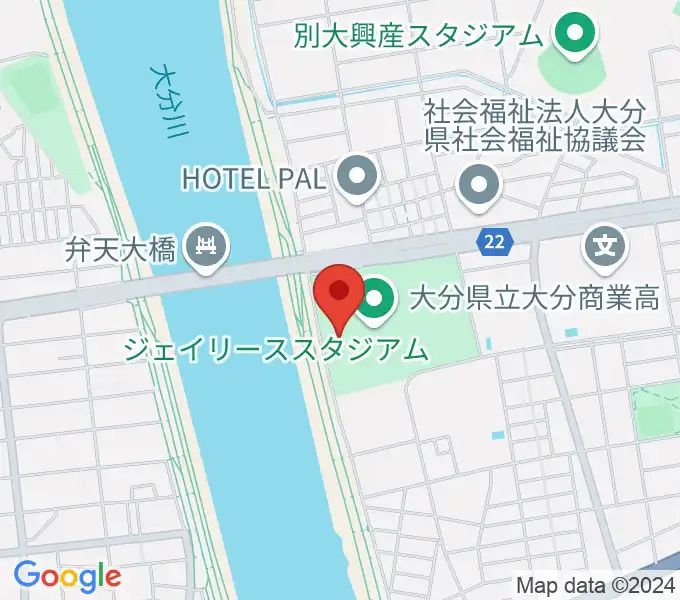 ジェイリーススタジアムの地図