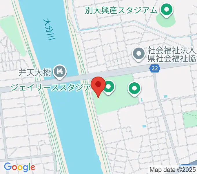ジェイリーススタジアムの地図
