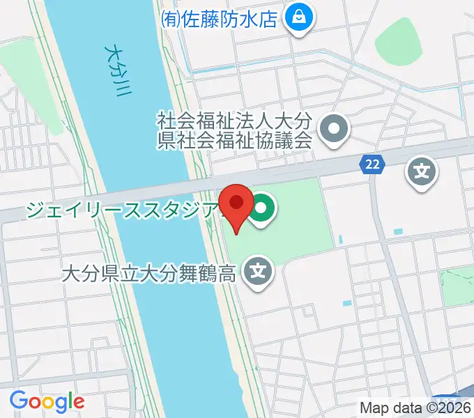 ジェイリーススタジアムの地図